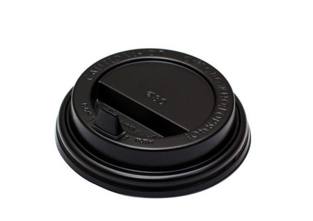 Крышка для стакана d80 (PS) черная с клапаном (1000 шт.)