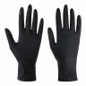 Перчатки нитриловые сверхпрочные с текстурой SFM MEGA TEX BLACK, Германия, 25 пар (50 шт.), размер S (малый)