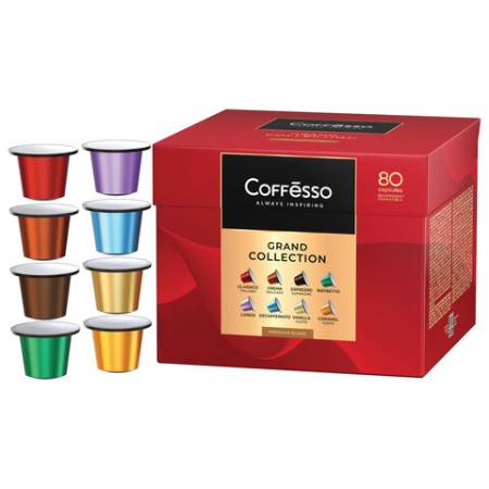 Кофе в капсулах 80 порций "Ассорти 8 вкусов" для Nespresso, COFFESSO, 101741