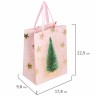 Пакет подарочный (1 штука) новогодний 18x10x23 см, ЗОЛОТАЯ СКАЗКА "Pink Ivory", фольга, 608234