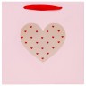 Пакет подарочный (1 штука) 20х20х8 см, ЗОЛОТАЯ СКАЗКА "With LOVE", с прозрачным окном, 608255
