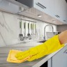 Перчатки МНОГОРАЗОВЫЕ латексные ОФИСМАГ, хлопчатобумажное напыление, размер М (средний), желтые, вес 40 г, 604198