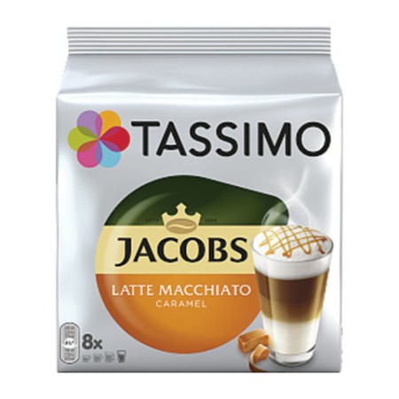 Кофе в капсулах JACOBS "Latte Macchiato Caramel" для кофемашин Tassimo, 8 порций (16 капсул), 8052186