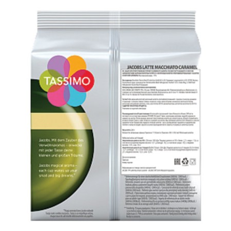 Кофе в капсулах JACOBS "Latte Macchiato Caramel" для кофемашин Tassimo, 8 порций (16 капсул), 8052186